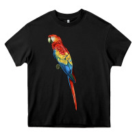 Black Scarlet Macaw Parrot Heavy Core Tee - LillyAllenDesigns