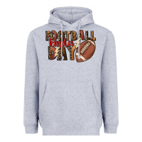 Heather Grey football kinda day Heavyweight Hoodie - FaDigitalArtStudio