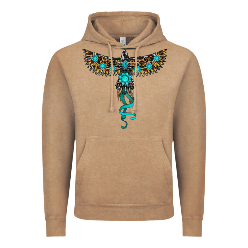Turquoise Thunderbird Vintage Hoodie by RanaPortraitStore | Teevron