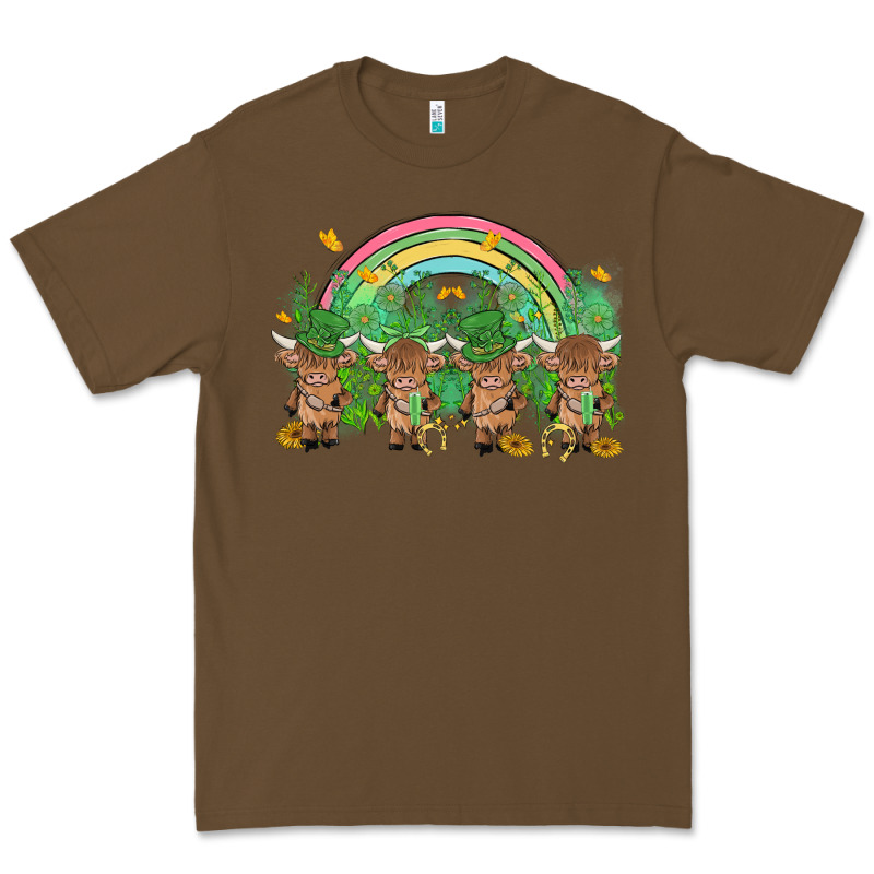 St Patrick's Day Baby Highland Cow Premium Tee by MaliasSmallBusiness | Teevron