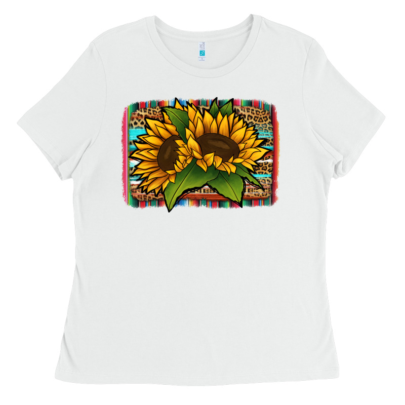 Sunflower With Serape Background Ladies Tee by Jasminsmagicworld | Teevron