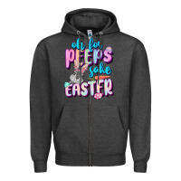 Charcoal Heather Oh for peeps sake Easter Day Zipper Hoodie - CowGirlArtShop