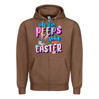 Chestnut Oh for peeps sake Easter Day Zipper Hoodie - CowGirlArtShop
