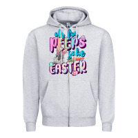 Heather Grey Oh for peeps sake Easter Day Zipper Hoodie - CowGirlArtShop