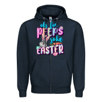 Navy Oh for peeps sake Easter Day Zipper Hoodie - CowGirlArtShop