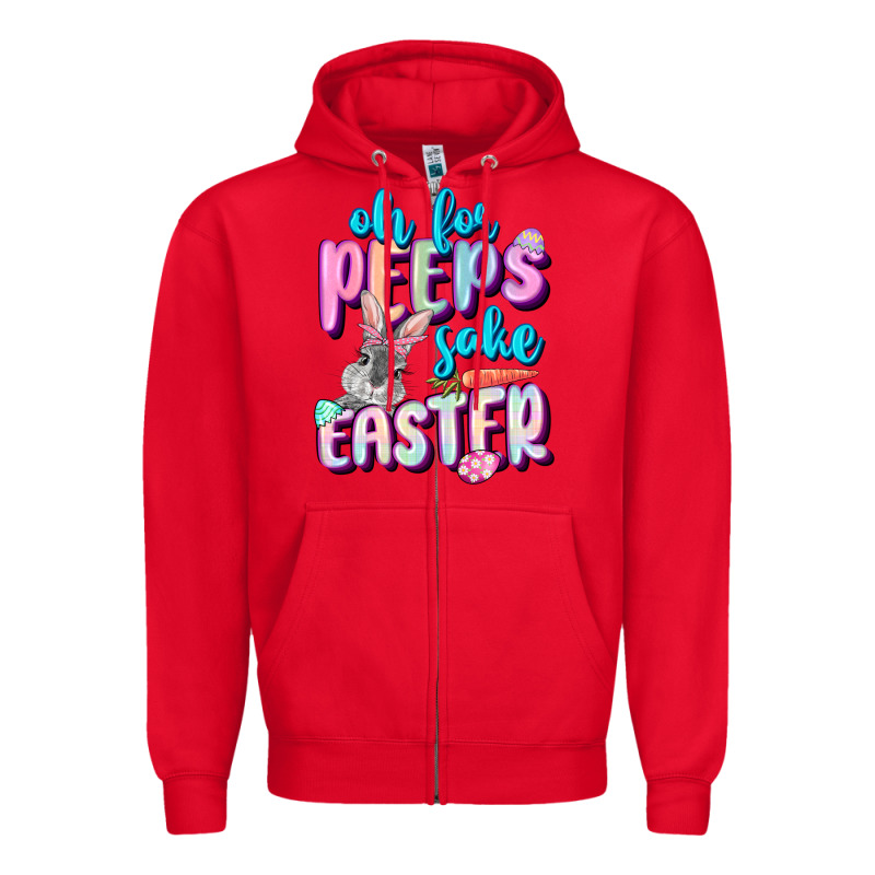 Oh For Peeps Sake Easter Day Zipper Hoodie by CowGirlArtShop | Teevron