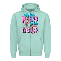 Seafoam Oh for peeps sake Easter Day Zipper Hoodie - CowGirlArtShop