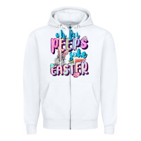 White Oh for peeps sake Easter Day Zipper Hoodie - CowGirlArtShop