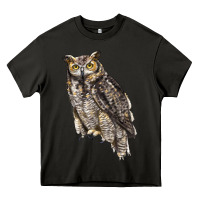 Asphalt Great Horned Owl Heavy Core Tee - LillyAllenDesigns