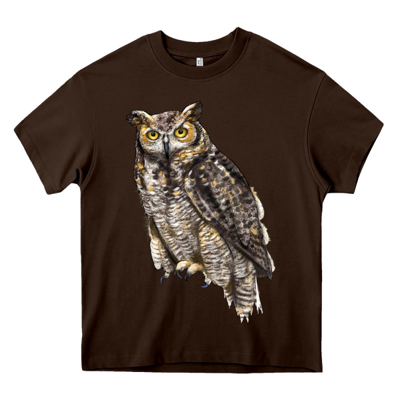 Great Horned Owl Heavy Core Tee by LillyAllenDesigns | Teevron
