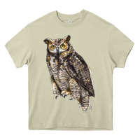 Mossy Great Horned Owl Heavy Core Tee - LillyAllenDesigns