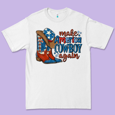 Make America Cowboy Again Premium Tee Designed By Maliassmallbusiness