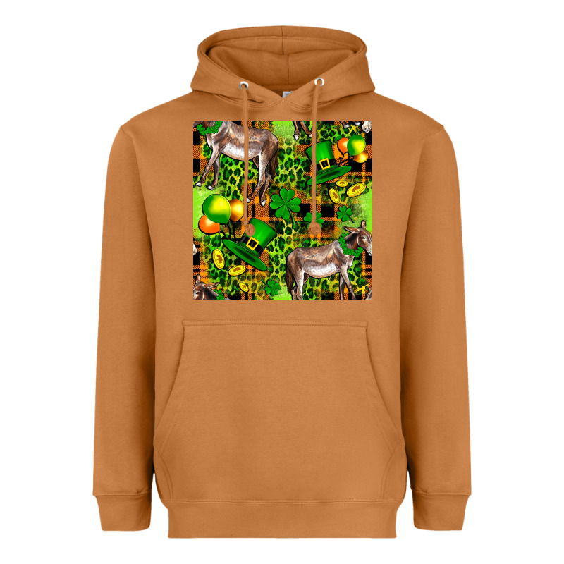 St. Patrick's Donkey With Leprechaun Heavyweight Hoodie by FaDigitalArtStudio | Teevron