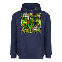 Navy St. Patrick's Donkey With Leprechaun Heavyweight Hoodie - FaDigitalArtStudio