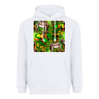 White St. Patrick's Donkey With Leprechaun Heavyweight Hoodie - FaDigitalArtStudio