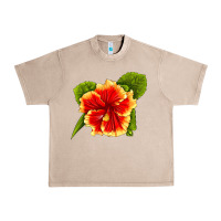 French Oak Hawaiian Hibiscus Flower Urban Heavy Tee - LillyAllenDesigns