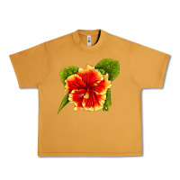 Peanut Butter Hawaiian Hibiscus Flower Urban Heavy Tee - LillyAllenDesigns