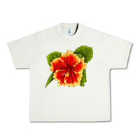 Pistachio Hawaiian Hibiscus Flower Urban Heavy Tee - LillyAllenDesigns