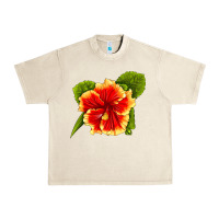 Sandshell Hawaiian Hibiscus Flower Urban Heavy Tee - LillyAllenDesigns