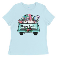 Baby Blue easter gnomes truck Ladies Tee - Jasminsmagicworld