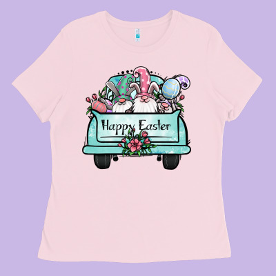 Easter Gnomes Truck Ladies Tee Designed By Jasminsmagicworld
