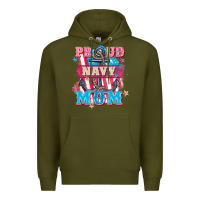 Army Green Proud navy Mom Mother's Day Premium Hoodie - FaDigitalArtStudio