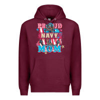 Burgundy Proud navy Mom Mother's Day Premium Hoodie - FaDigitalArtStudio