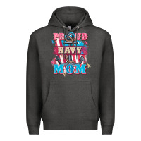 Charcoal Heather Proud navy Mom Mother's Day Premium Hoodie - FaDigitalArtStudio