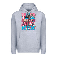 Heather Grey Proud navy Mom Mother's Day Premium Hoodie - FaDigitalArtStudio
