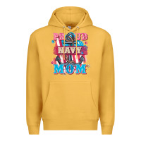 Mustard Proud navy Mom Mother's Day Premium Hoodie - FaDigitalArtStudio