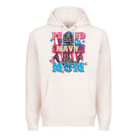 Pale Pink Proud navy Mom Mother's Day Premium Hoodie - FaDigitalArtStudio