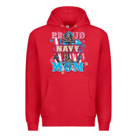 Red Proud navy Mom Mother's Day Premium Hoodie - FaDigitalArtStudio