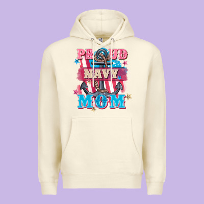 Proud Navy Mom Mother's Day Premium Hoodie Designed By Fadigitalartstudio