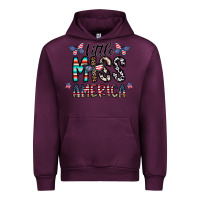Mauve Wine little miss america Urban Hoodie - CowhideDigitalArt