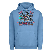 Pigment Pebble Blue little miss america Urban Hoodie - CowhideDigitalArt