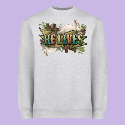 He Lives Easter Heavyweight Sweatshirt Designed By Nancycooperartshop