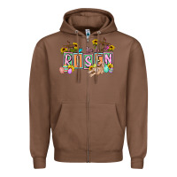 Chestnut He is risen Easter  Easter Day Zipper Hoodie - CowGirlArtShop
