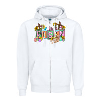 White He is risen Easter  Easter Day Zipper Hoodie - CowGirlArtShop