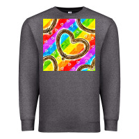 Charcoal Heather Pride lgbtq leopard heart balloons pattern Premium Sweatshirt - BundleAndBundleShop