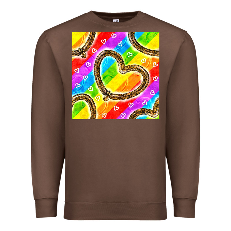Pride Lgbtq Leopard Heart Balloons Pattern Premium Sweatshirt by BundleAndBundleShop | Teevron
