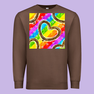 Pride Lgbtq Leopard Heart Balloons Pattern Premium Sweatshirt Designed By Bundleandbundleshop