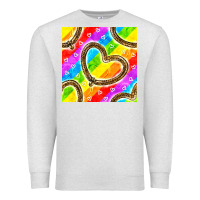 Oatmeal Heather Pride lgbtq leopard heart balloons pattern Premium Sweatshirt - BundleAndBundleShop