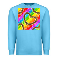 Ocean Blue Pride lgbtq leopard heart balloons pattern Premium Sweatshirt - BundleAndBundleShop