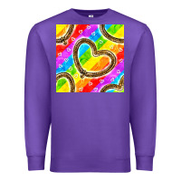 Purple Pride lgbtq leopard heart balloons pattern Premium Sweatshirt - BundleAndBundleShop