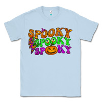 Dusty Blue spooky with lightning bolt Classic Tee - BundleAndBundleShop