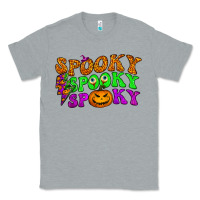 Heather Grey spooky with lightning bolt Classic Tee - BundleAndBundleShop