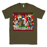 Army Green Merry Christmas  With Goats Classic Tee - LillyAllenDesigns