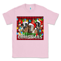 Bubblegum Pink Merry Christmas  With Goats Classic Tee - LillyAllenDesigns