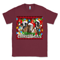 Burgundy Merry Christmas  With Goats Classic Tee - LillyAllenDesigns