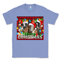Colony Blue Merry Christmas  With Goats Classic Tee - LillyAllenDesigns